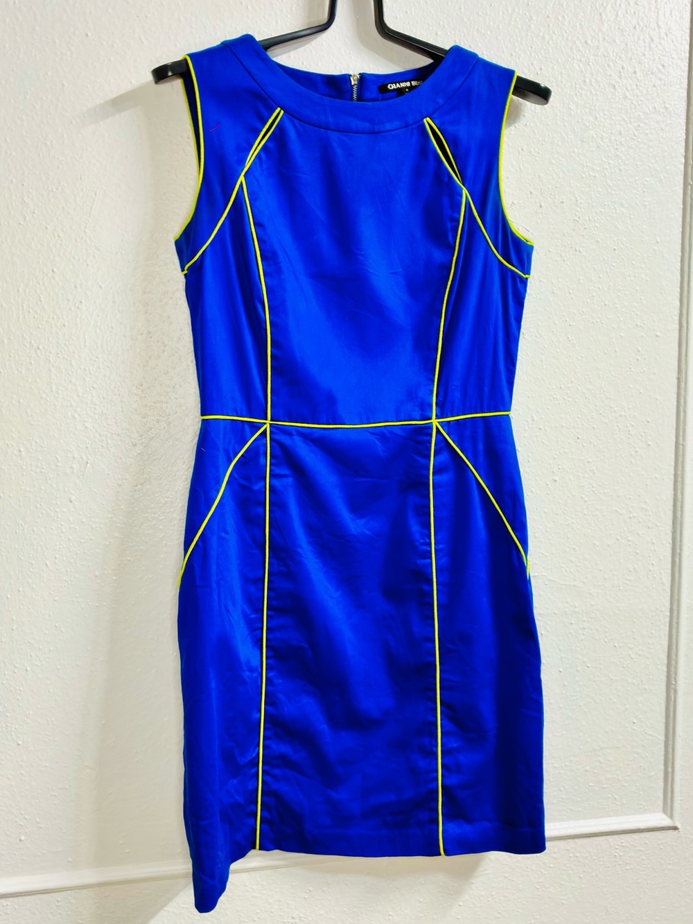 Gianni Bini Royal Blue Mini Dress with Yellow Piping Sz.4